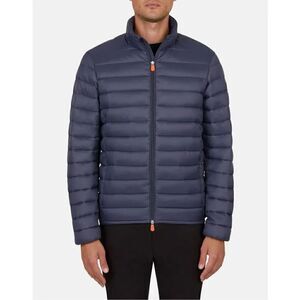 SAVE THE DUCK Men’s Navy Quilted Ultra Light Zip Hooded Jacket